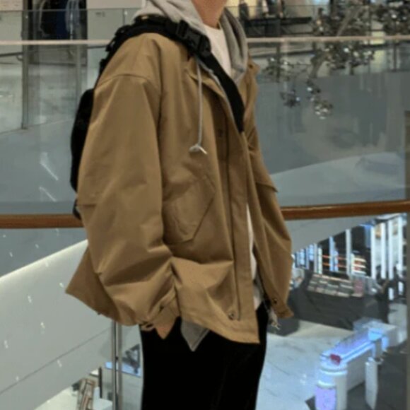 REAL TAKAI MEN'S RT No. 4175 TWO PIECE HOODED Jacket Tan + Gray Size L $78 - Picture 9 of 10